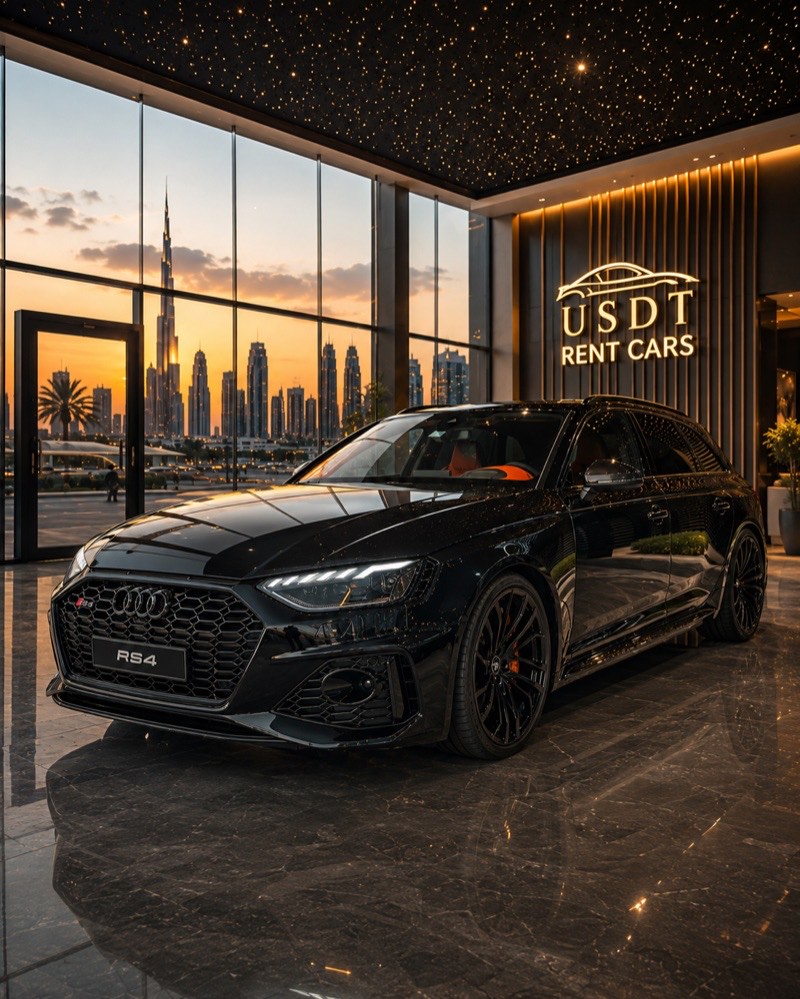 Audi RS4 Noir en location à Dubaï