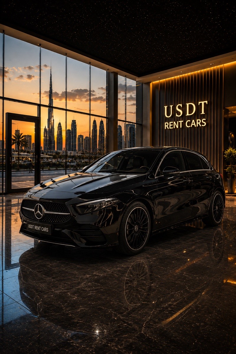 Mercedes Classe A Noire en location à Dubaï